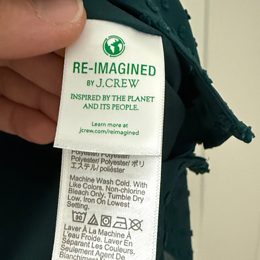 J. Crew Green Ruffle Blouse - Picture 7 of 9